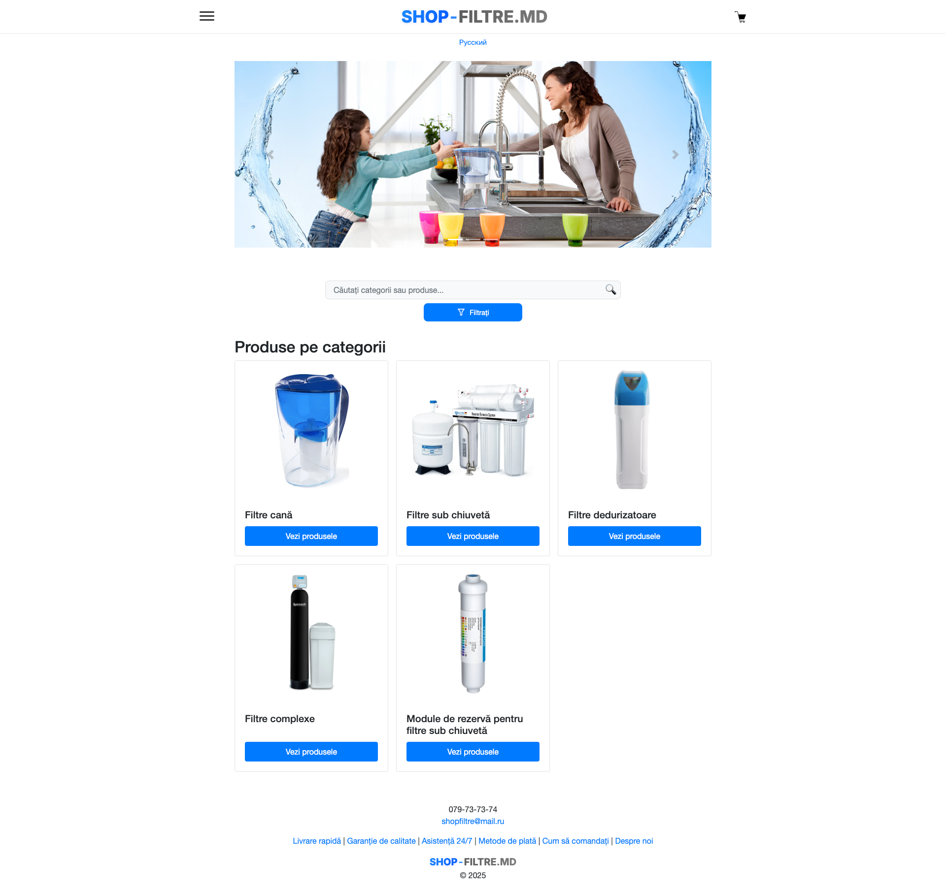 WSOD.PROD a creat 4 magazine online pentru un distribuitor de filtre din Republica Moldova
