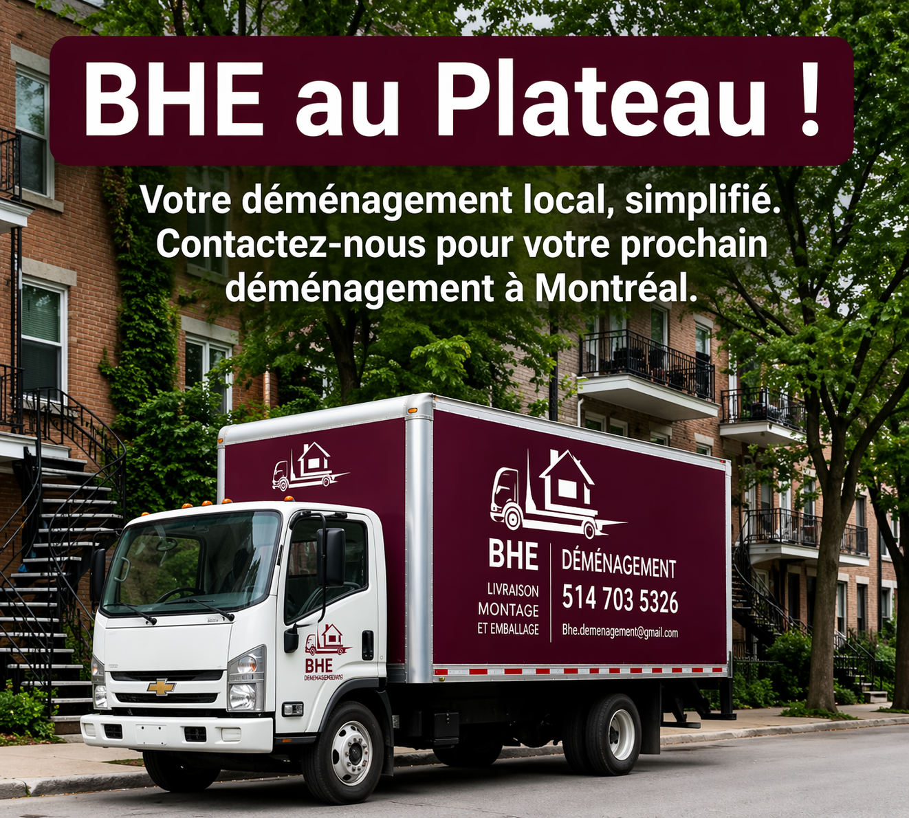 Postare social media pentru BHE Déménagement realizată de WSOD.PROD