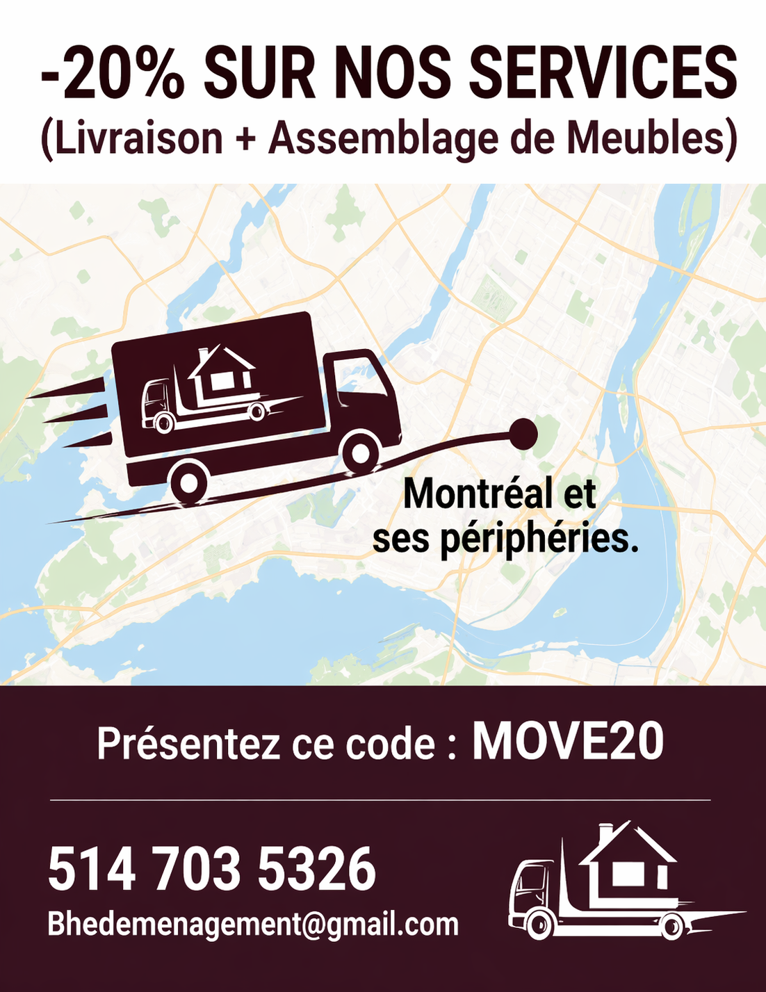 Promoție vizuală pentru BHE Déménagement realizată de WSOD.PROD