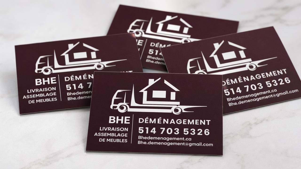 Design carte de vizită pentru BHE Déménagement realizat de WSOD.PROD - Împreună