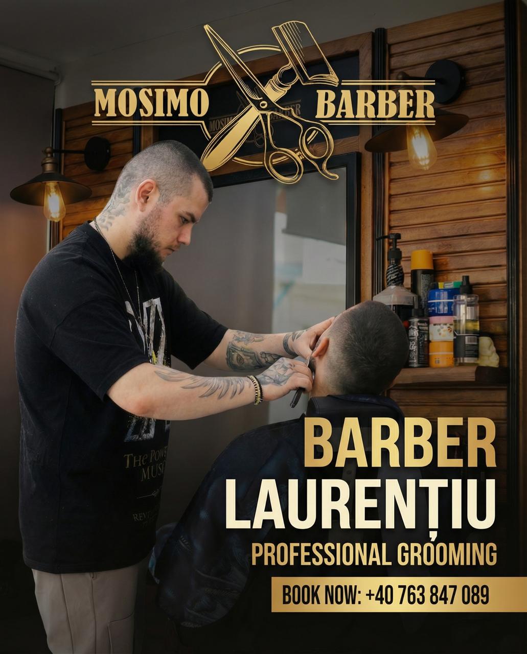 Design promo pentru barberul Laurențiu, reclamă vizuală pentru frizerie realizată de wsod.prod