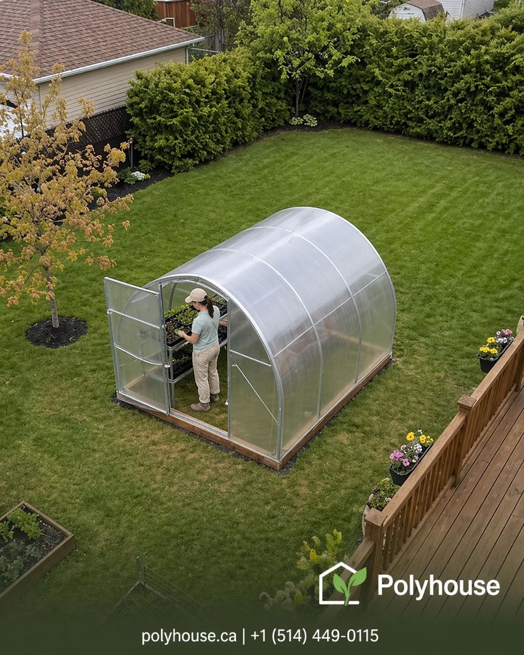 Vizual promoțional pentru seră de grădină Polyhouse realizat de WSOD.PROD