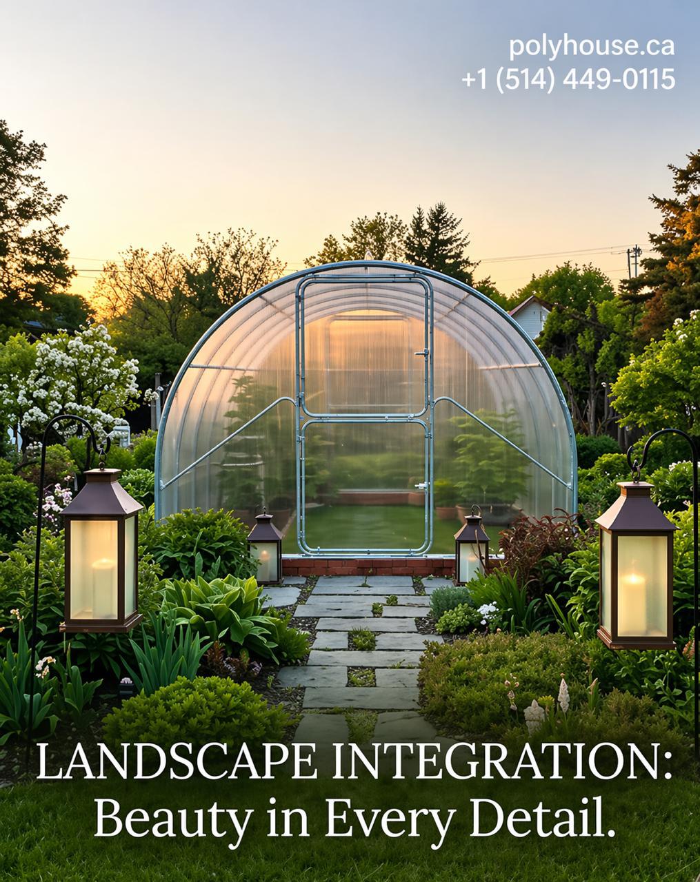 Grafică promoțională pentru integrarea serei în peisaj realizată de WSOD.PROD pentru Polyhouse