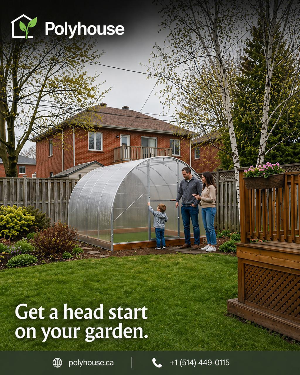 Grafică promoțională pentru seră de grădină Polyhouse realizată de WSOD.PROD