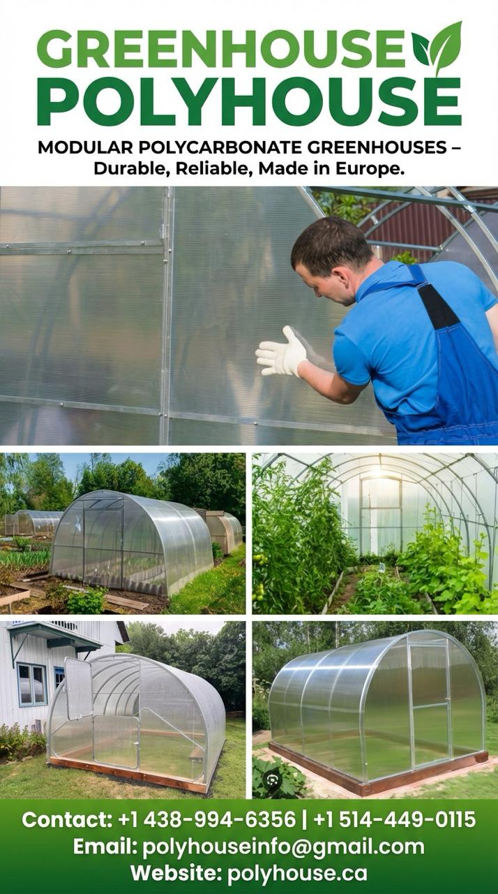 Flyer promoțional pentru Greenhouse Polyhouse realizat de WSOD.PROD