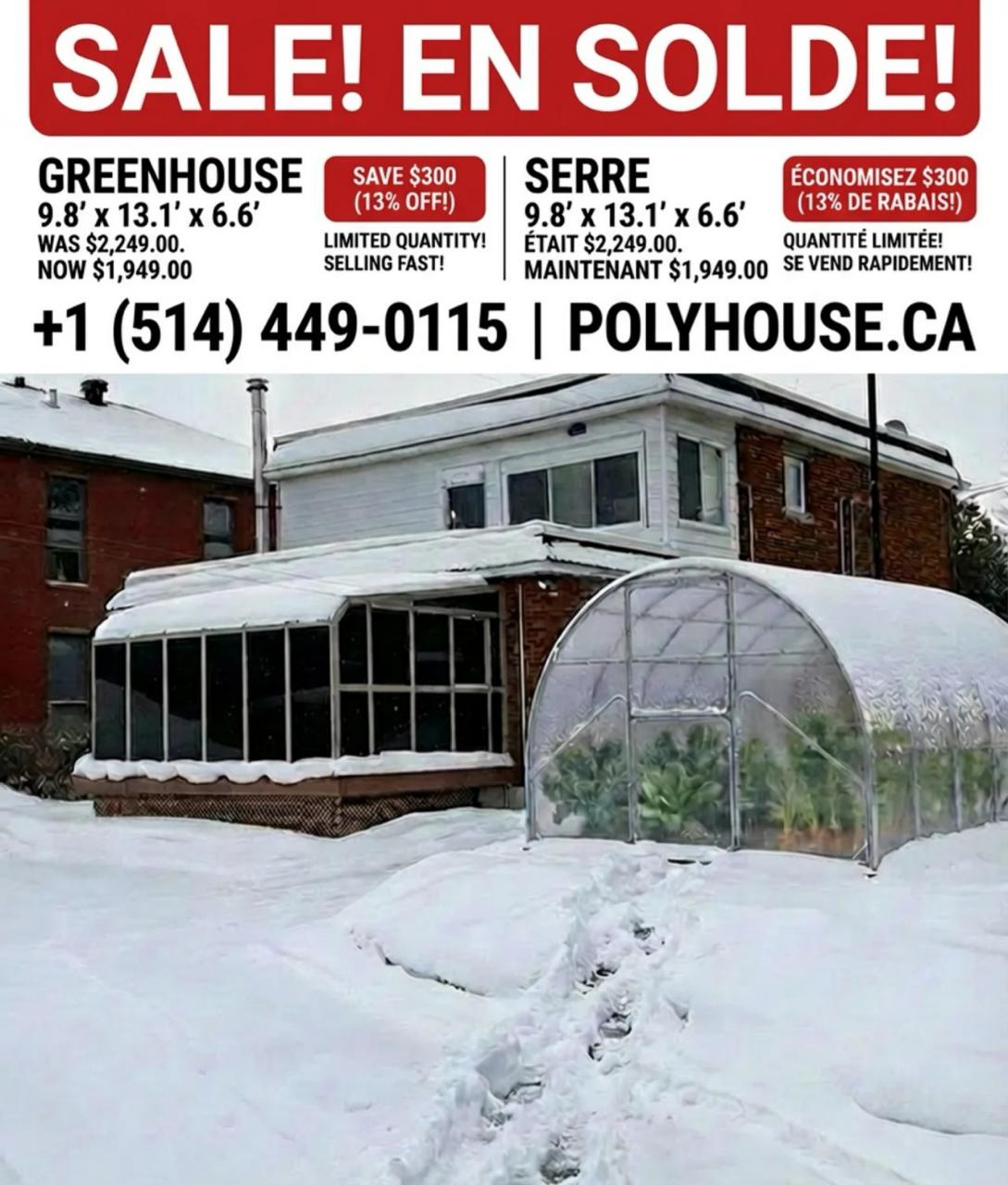 Grafică promoțională pentru seră de grădină Polyhouse realizată de WSOD.PROD