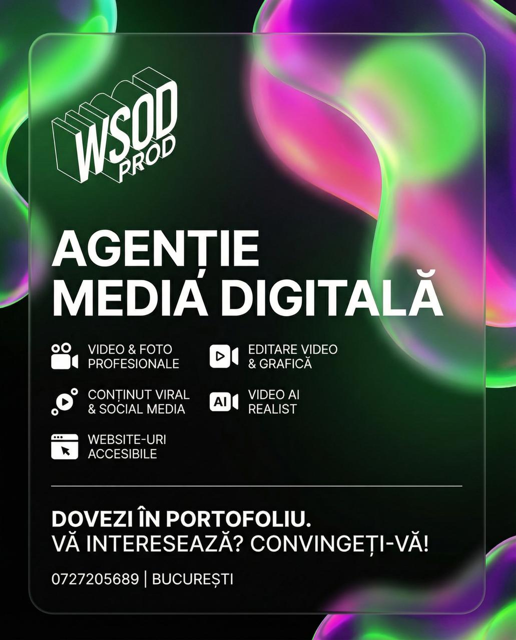Design propriu de flyer pentru WSOD.PROD realizat de WSOD.PROD pentru promovarea serviciilor de digital media