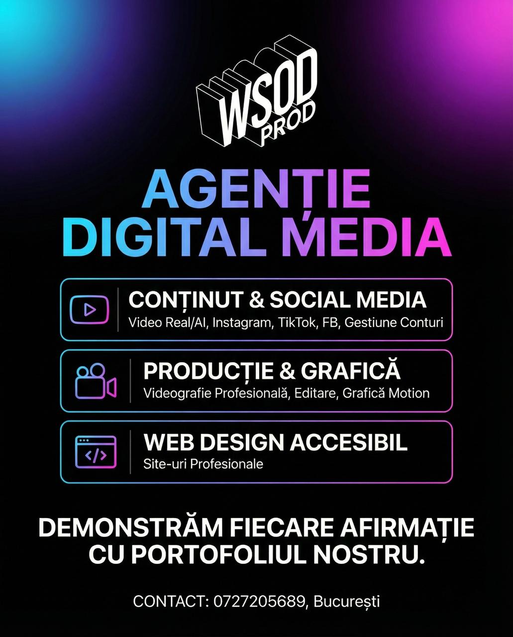 Design propriu de flyer pentru WSOD.PROD realizat de WSOD.PROD pentru promovarea serviciilor de digital media